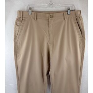 JACK ARCHER Jetsetter Tech Pants Straight Fit Stretch Beige Khaki Oak Sz 34x32